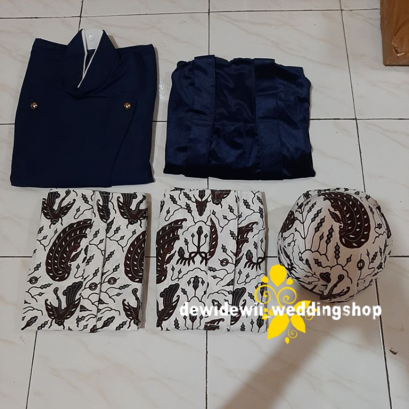 Baju Adat Jawa Couple/ Set Prewedding, Warna Navy