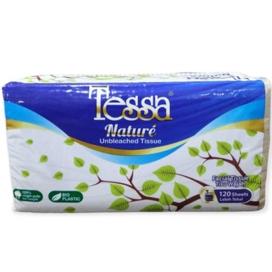 TISU TESSA NATURE UNBLEACHED 120 SHEETS 3 PLY