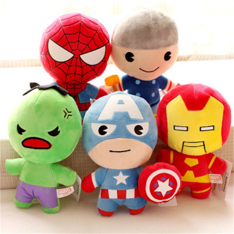 Mainan Boneka Plush Marvel Avengers Captain America Iron Man Spiderman Untuk Hadiah Natal Anak Laki-Laki