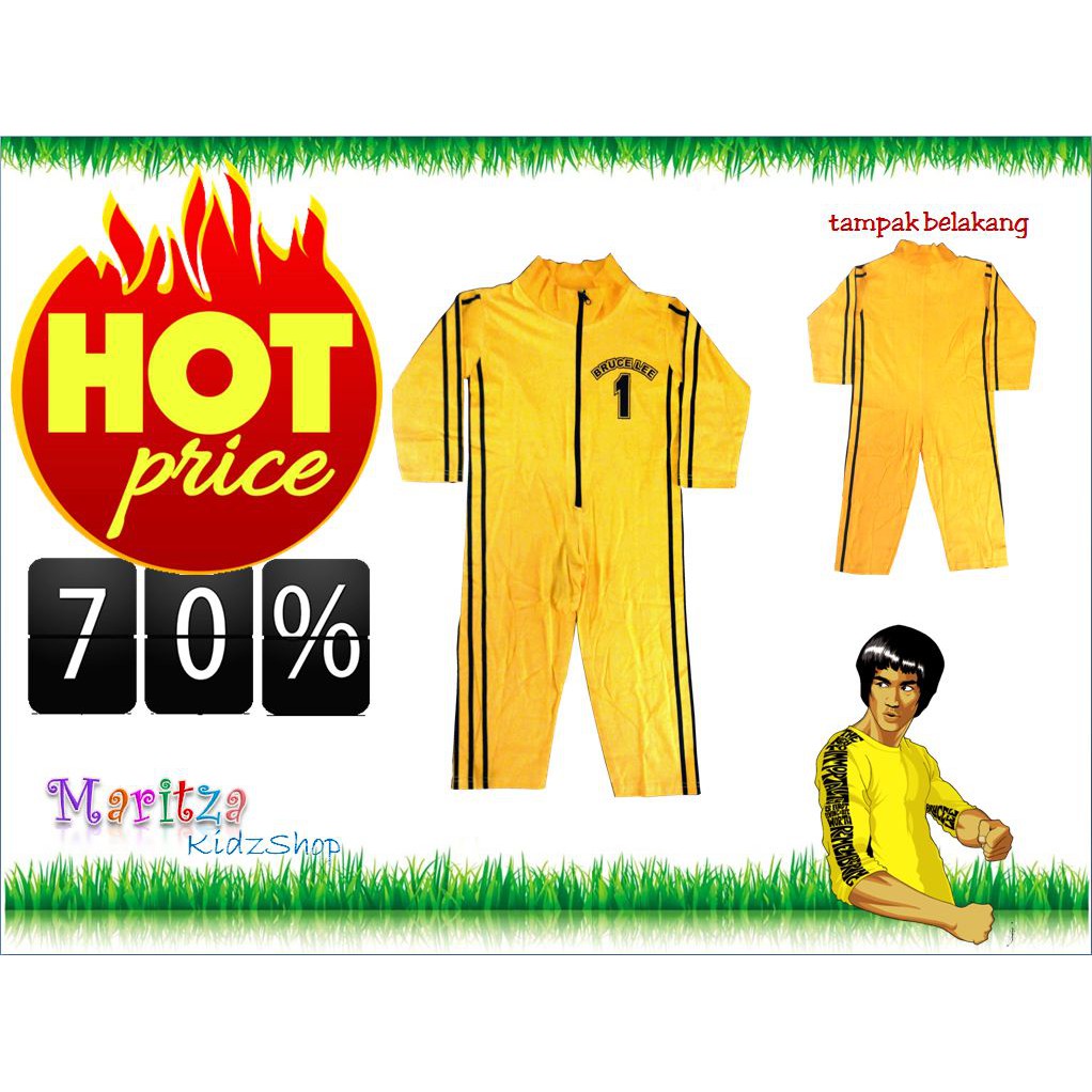 Baju / Stelan / Overall Kostum Anak Bruce Lee