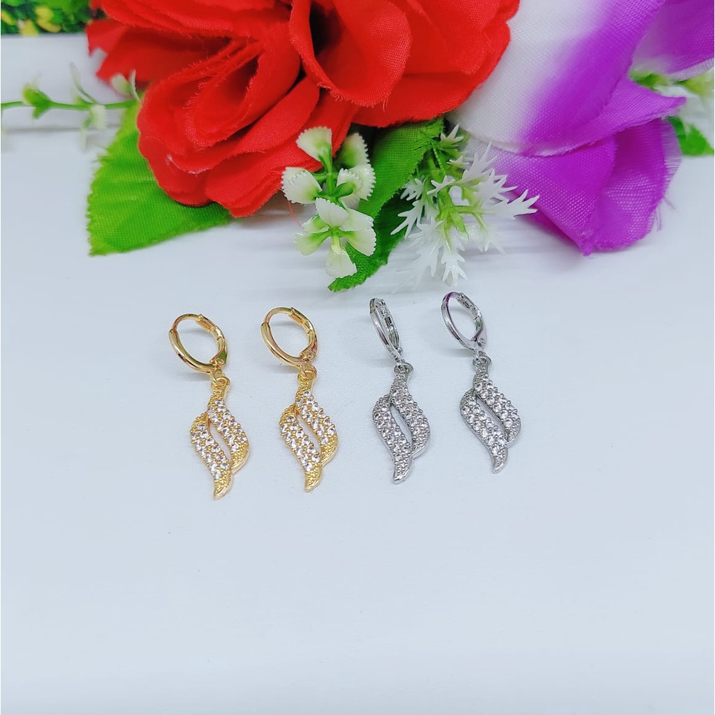 Anting permata lapis emas perhiasan fashion J-L