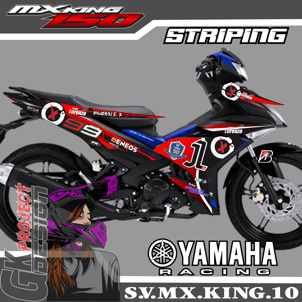 STRIPING MX KING 150 SEMI FULL - STIKER MOTOR MX KING MOTIF 10
