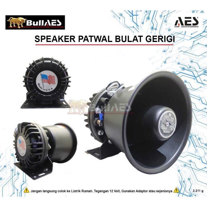 {BEKAS} Speaker Sirine Patwal Bulat Grigi Magnet High Quality 200 W  SIRENE Diskon
