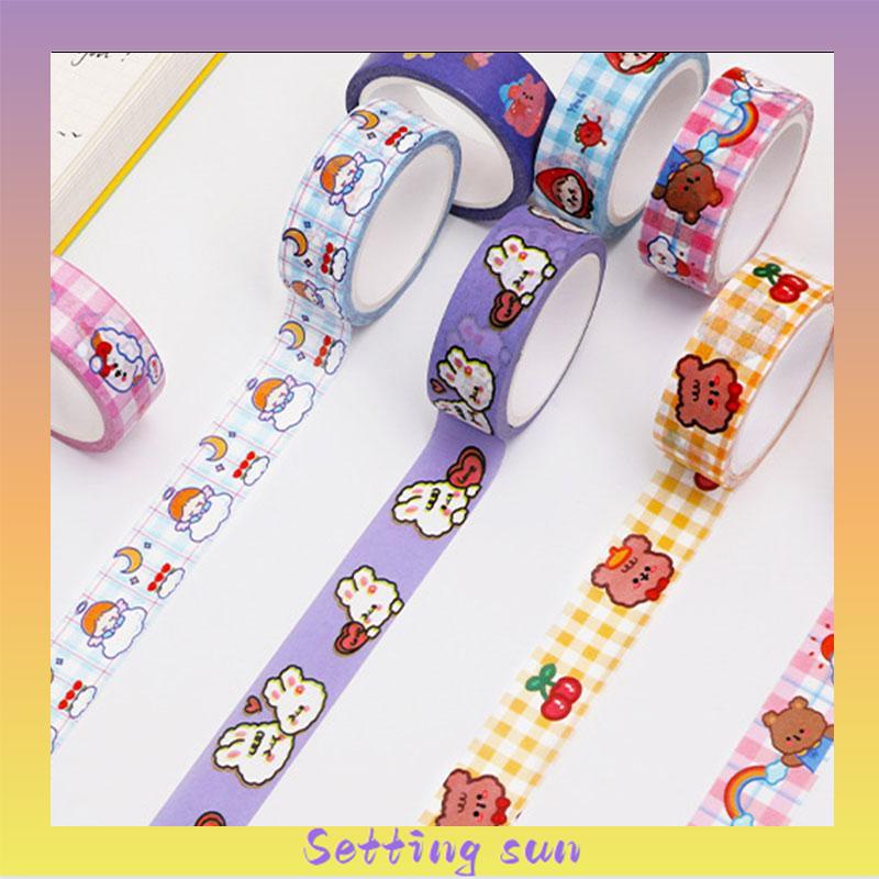 1 Pc Hewan Lucu Washi Tape Decor Masking Tape Jurnal Scrapbook Dekorasi DIY TN