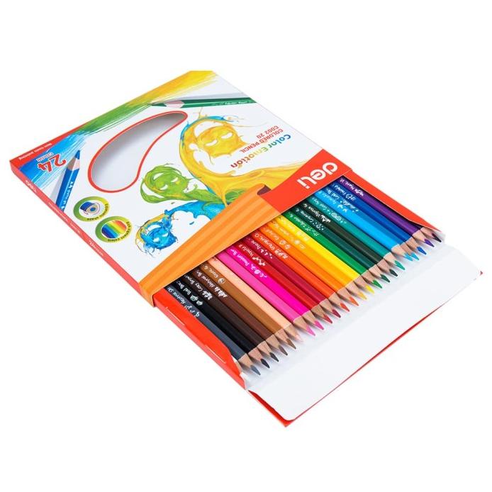 

DELI Colored Pencil Triangle Soft Basswood Rich 24C [EC00220] - Pensil