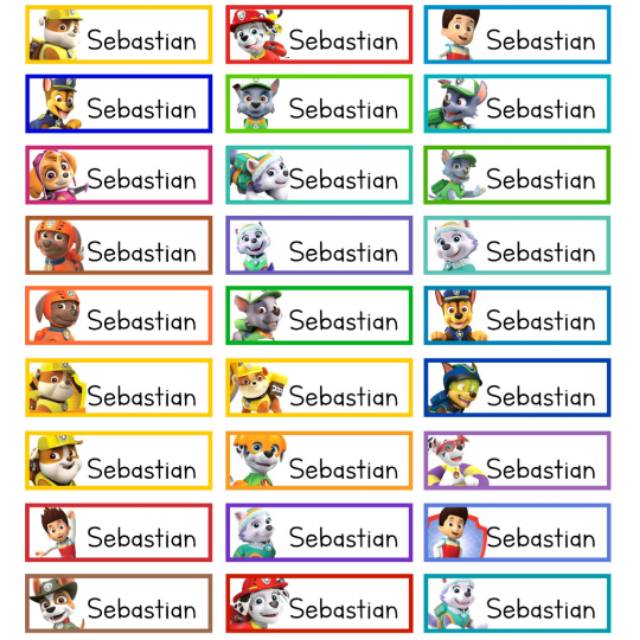 

Label nama Pow patrol series