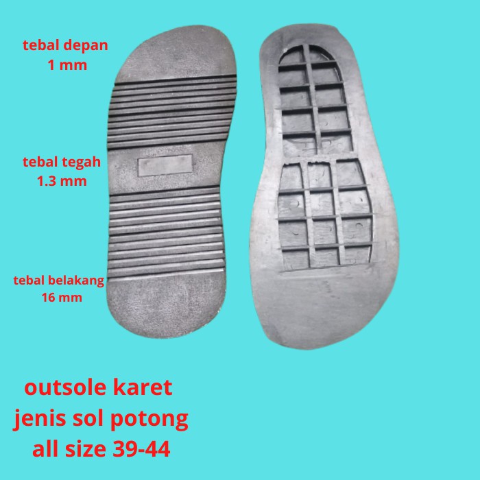 Sol karet sandal/Outsole karet sandal/Sol karet sandal gunung/jenis sol potong