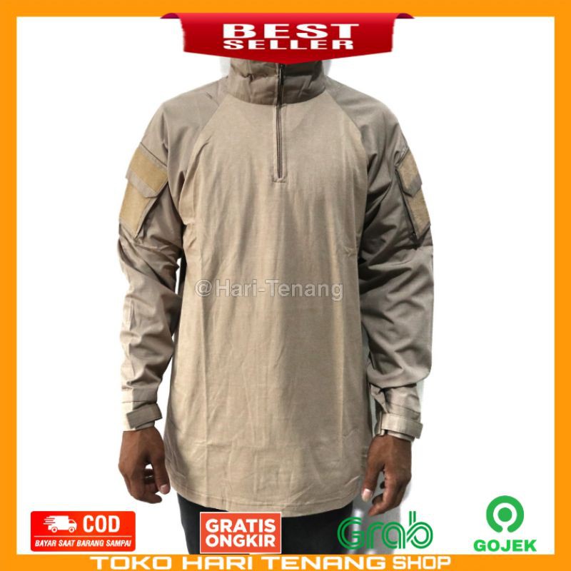 KAOS KOMBET LENGAN PANJANG KAOS TACTICAL BERBURU COKLAT