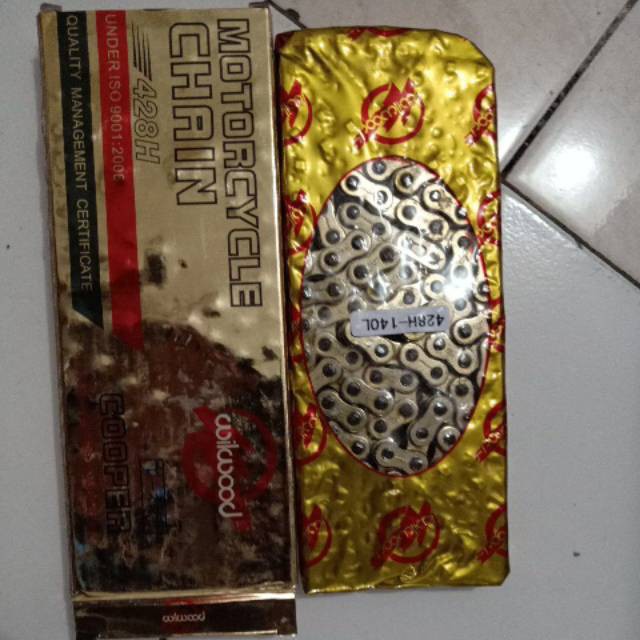 Rantai wilwood 428 H -140 L warna gold