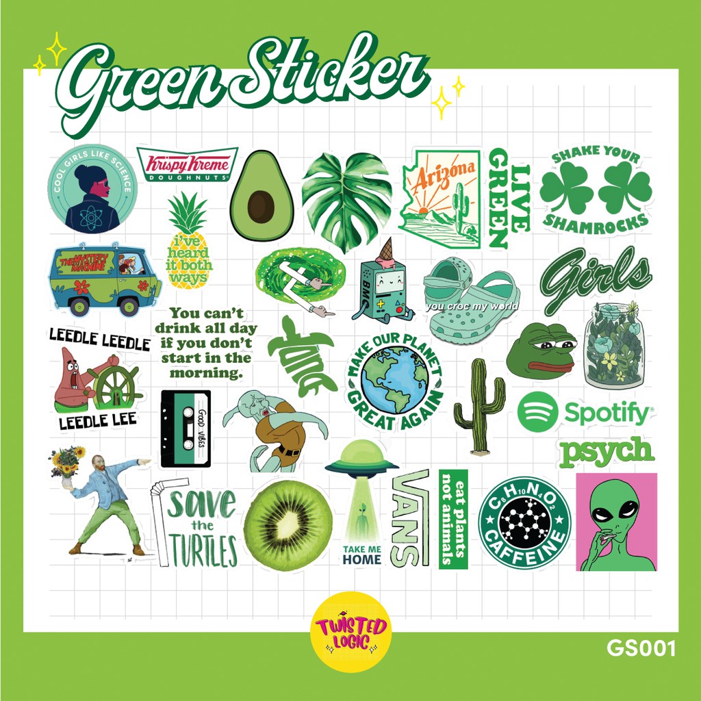 40 Koleski Terbaik Stiker Aesthetic Green Aneka Stiker Keren