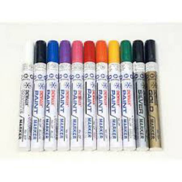 Paint Marker Spidol Emas Perak Putih Silver Gold Metallic White Permanent Marker Bold Extra Fine Shopee Indonesia