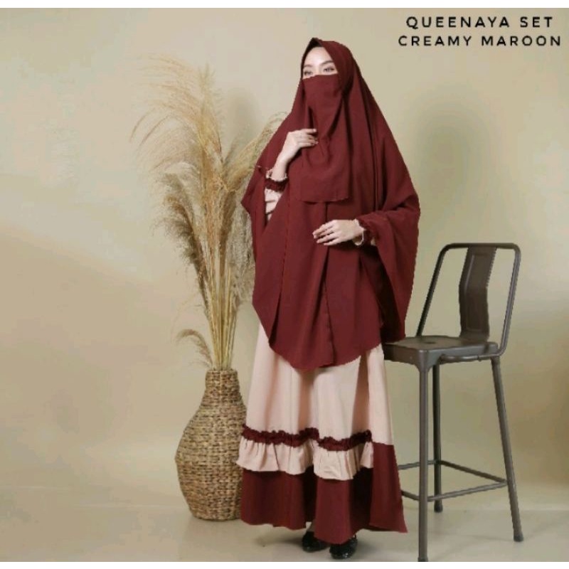 Set Queenaya gamis khimar cadar by afhadahijrah