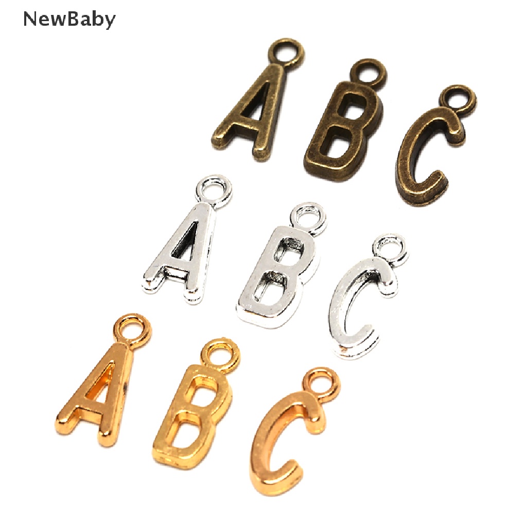 26pcs Liontin Huruf Alfabet A-Z Warna Silver / Gold Untuk DIY Perhiasan Charms