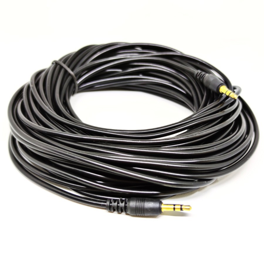 KABEL AUDIO JACK 3.5 PANJANG 10M GOLD PLATED / KABEL AUX 10 METER MALE TO MALE