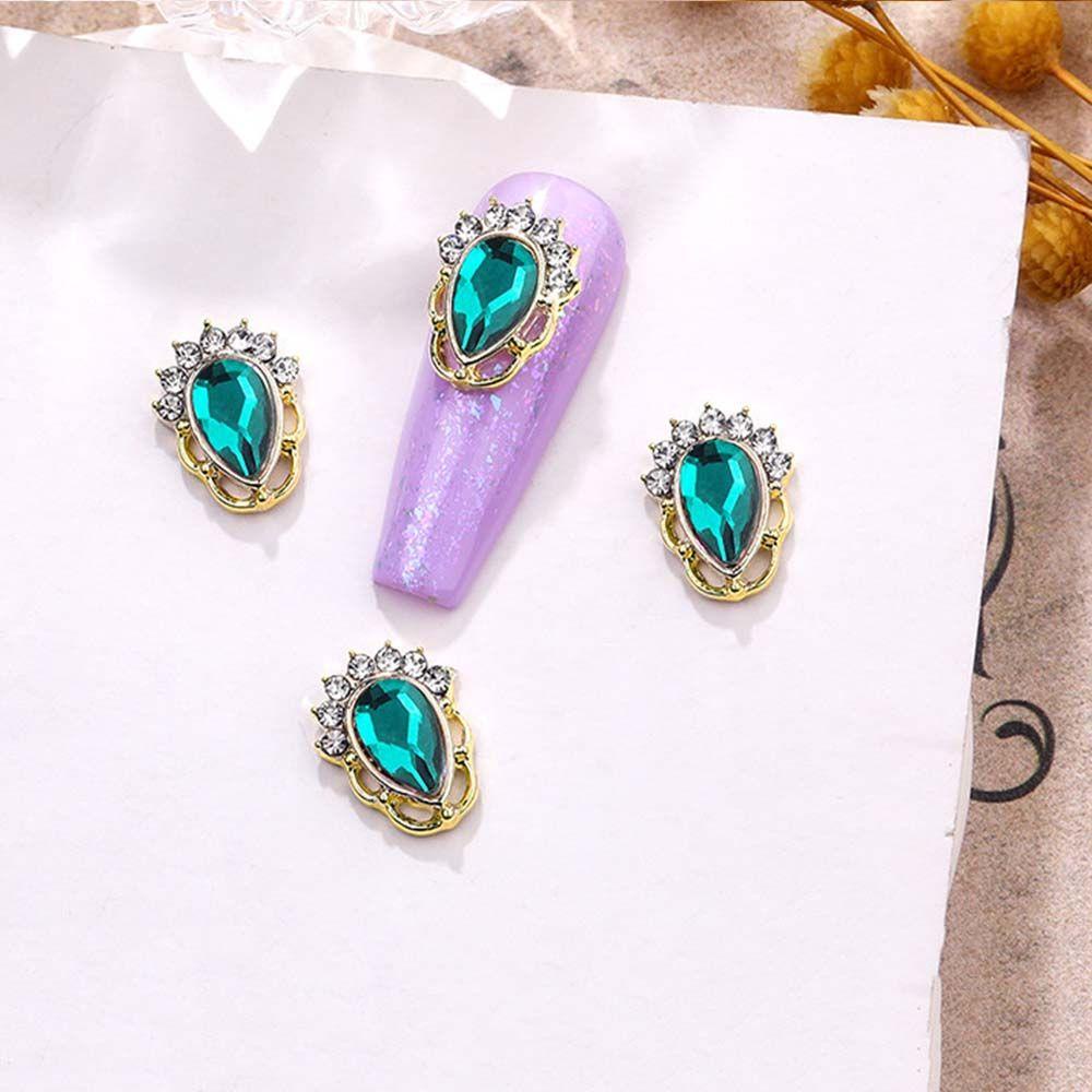 AUGUSTINA Augustina Tetesan Air Kuku Berlian Imitasi Fashion 10 Pcs Mewah Nail Art Dekorasi Nail Art Ornamen Alloy Zirkon Nail Drills