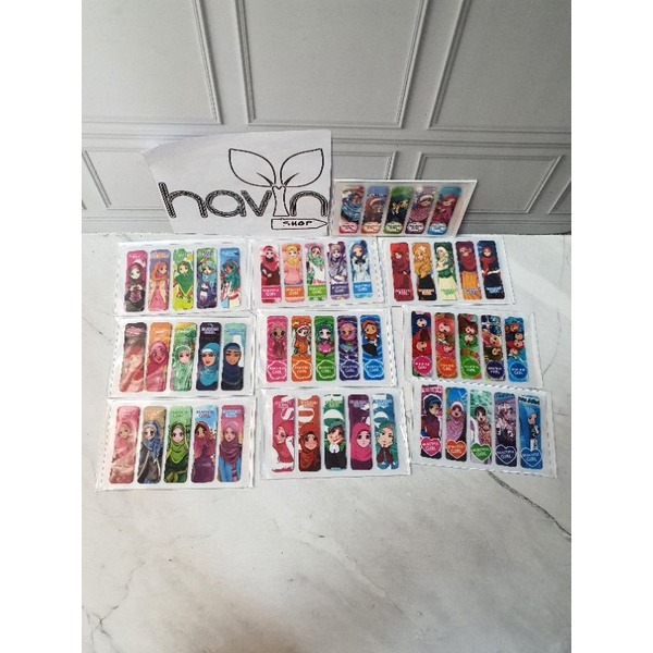 pembatas buku plastik/post it plastik/bookmark/sticky note PLASTIC-HIJAB