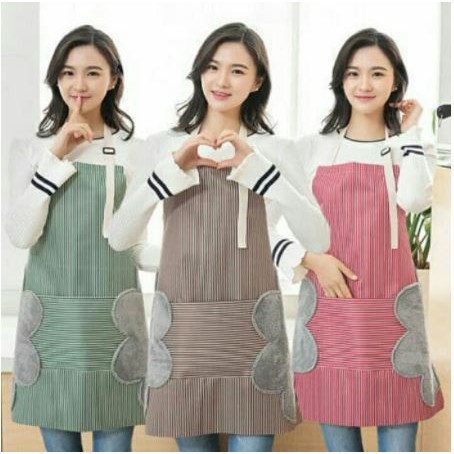 [ Cinicini ] Celemek Dapur Anti Minyak Celemek Apron Waterproof Celemek Kekinian