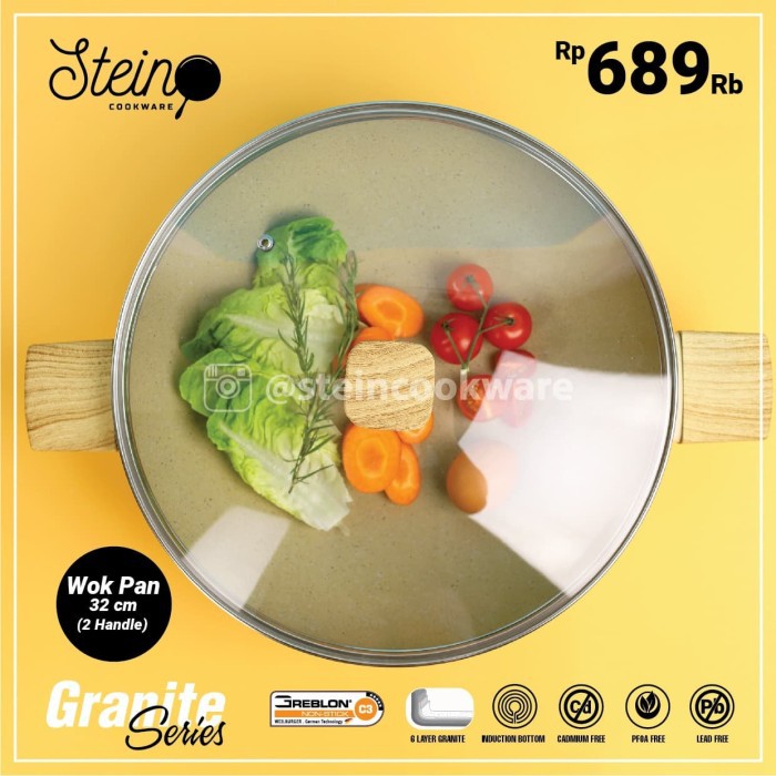 Stein Cookware - Granite Series Wok Pan 32cm