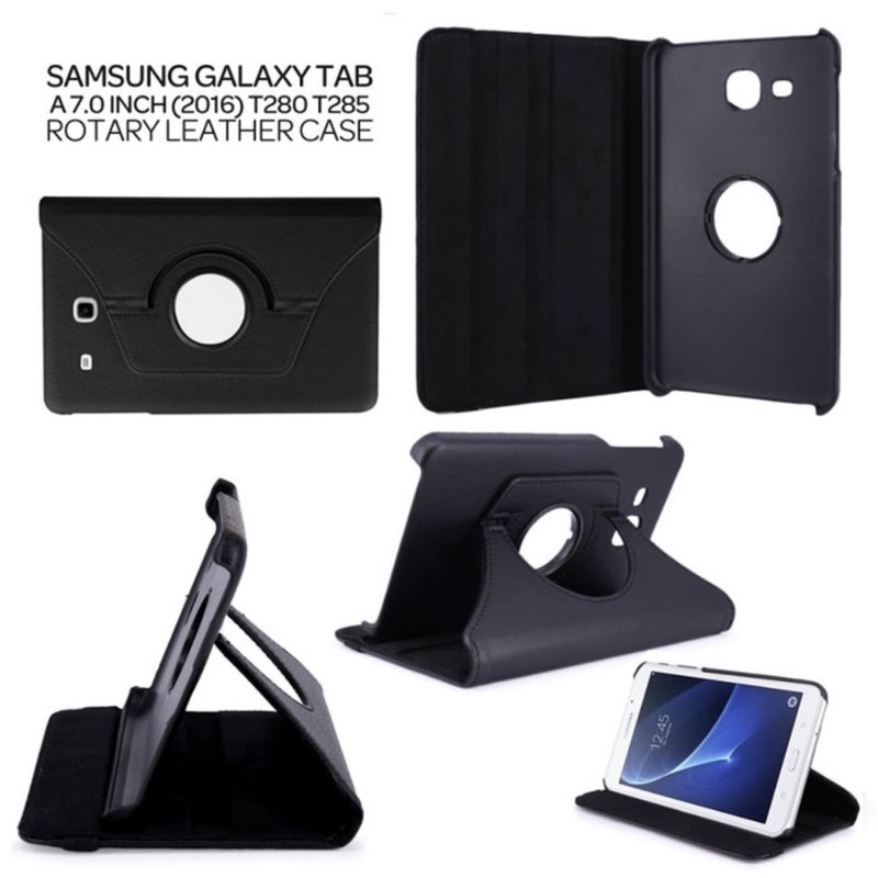 Sarung Lotary Samsung Galaxy Tab A6 7inch T280 T285 Sarung Putar 360 Flip Cover Case