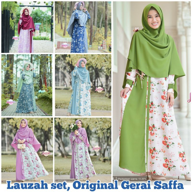 Gamis dress set khimar LAUZAH by Gerai Saffa