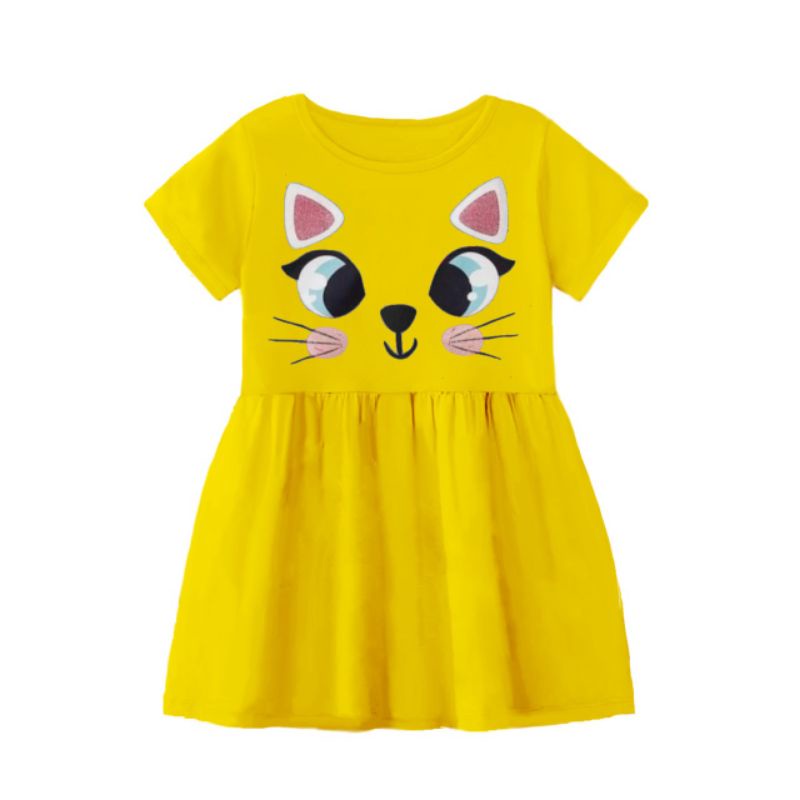 Dress anak perempuan kucing love