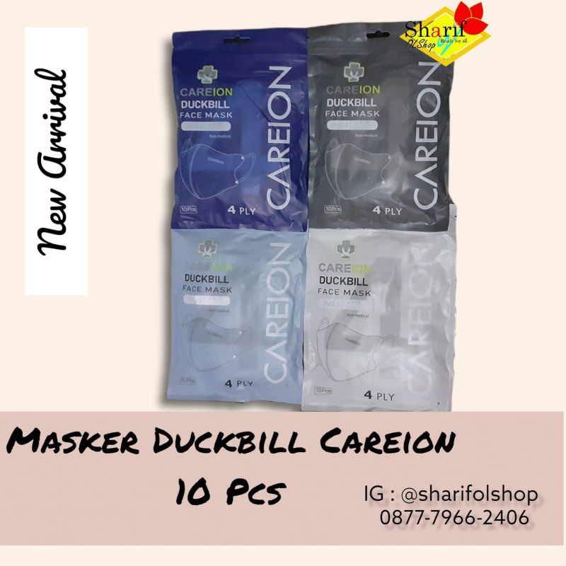 Masker CAREION Duckbill 4Play PREMIUM Warna isi 10Pcs