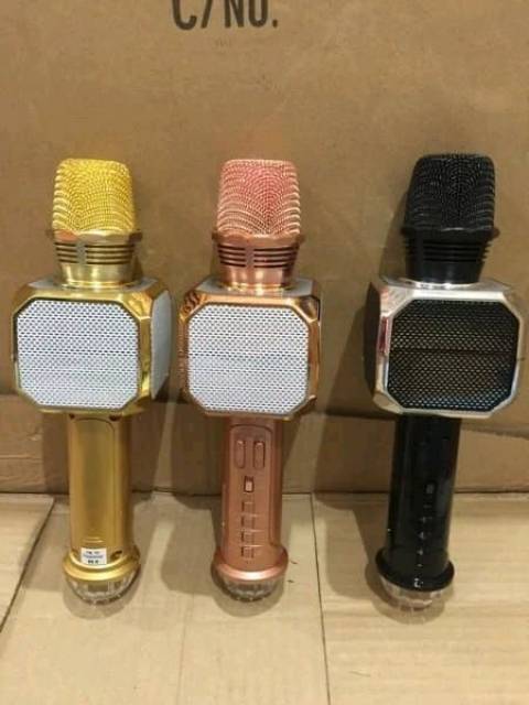 MIC KARAOKE BLUETOOTH SD 09L WIRELESS/MIKROPON SMULE SPEAKER LAMPU DISCO/MICROPHONE PORTABLE SDRD