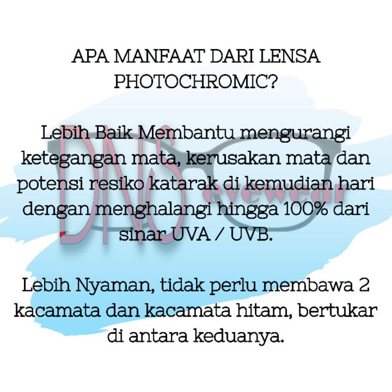 KACAMATA PHOTOCROMIC / KACA MATA ANTI RADIASI MINUS PRIA WANITA ORIGINAL