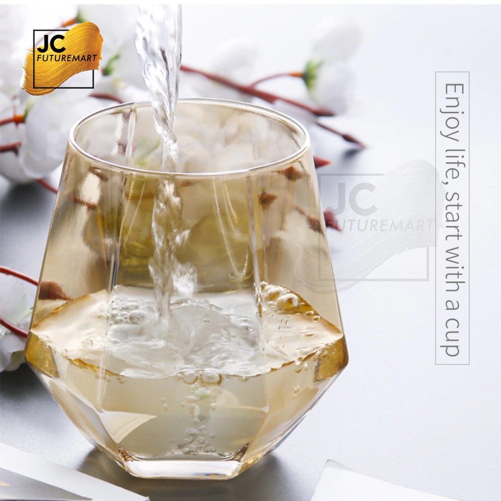 GELAS MINUM KACA CRYSTAL DIAMOND SHAPE | KOPI WINE WHISKEY