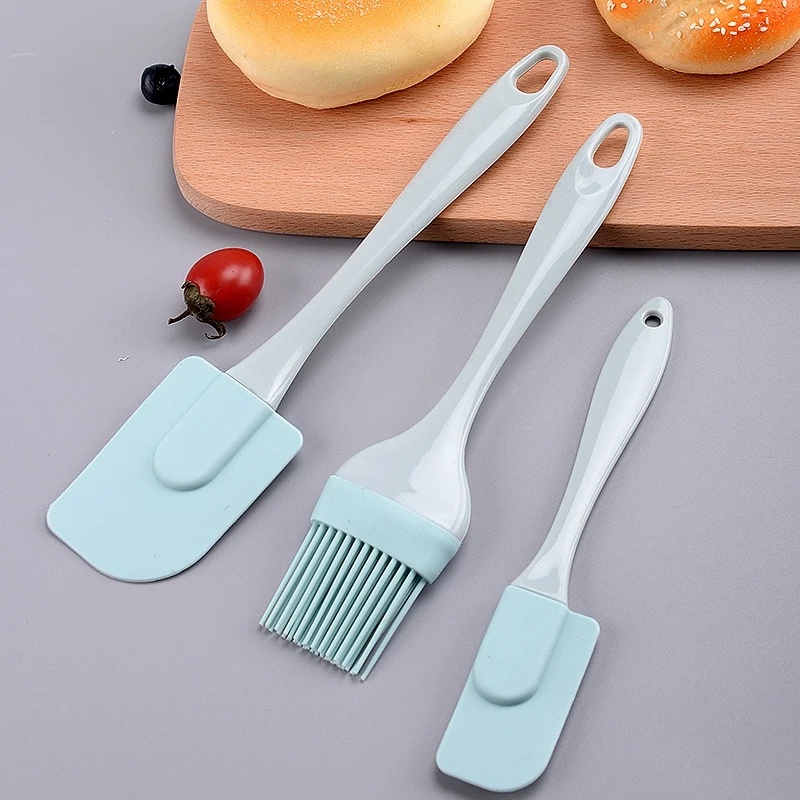 3pcs / Set Spatula Pengikis Krim / Mentega / Minyak Multifungsi Bahan Silikon Anti Lengket Untuk Alat Dapur