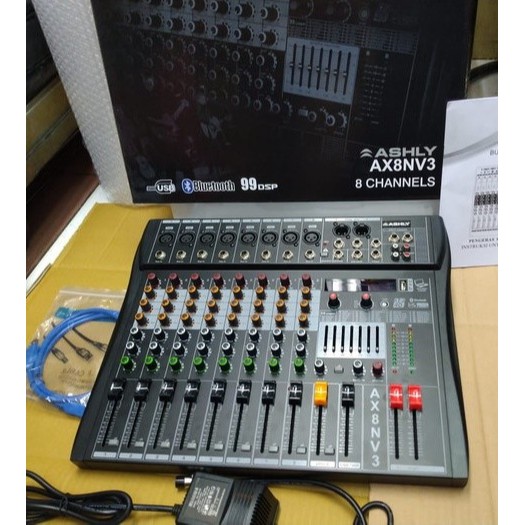 mixer audio ashly ax8n v3 (8channel) usb bluetooth