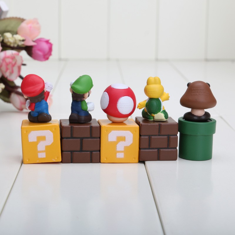 Set 5 pcs Super Mario Action Figure Mainan Pajangan Hiasan Kue