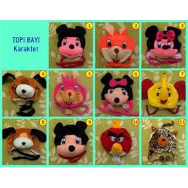 Topi Animal Bayi Balita Anak/Topi Boneka Binatang Lucu Bahan Lembut