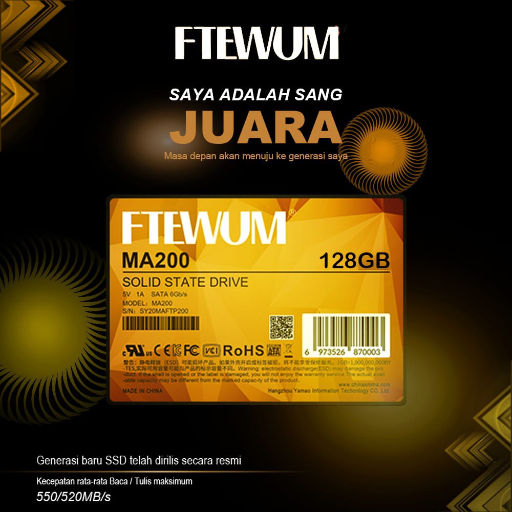 SOLID STATE DRIVE SSD HARDISK HARD DISK INTERNAL FTEWUM LAPTOP NOTEBOOK 128GB 128 GB 2.5 INCH LAPTOP