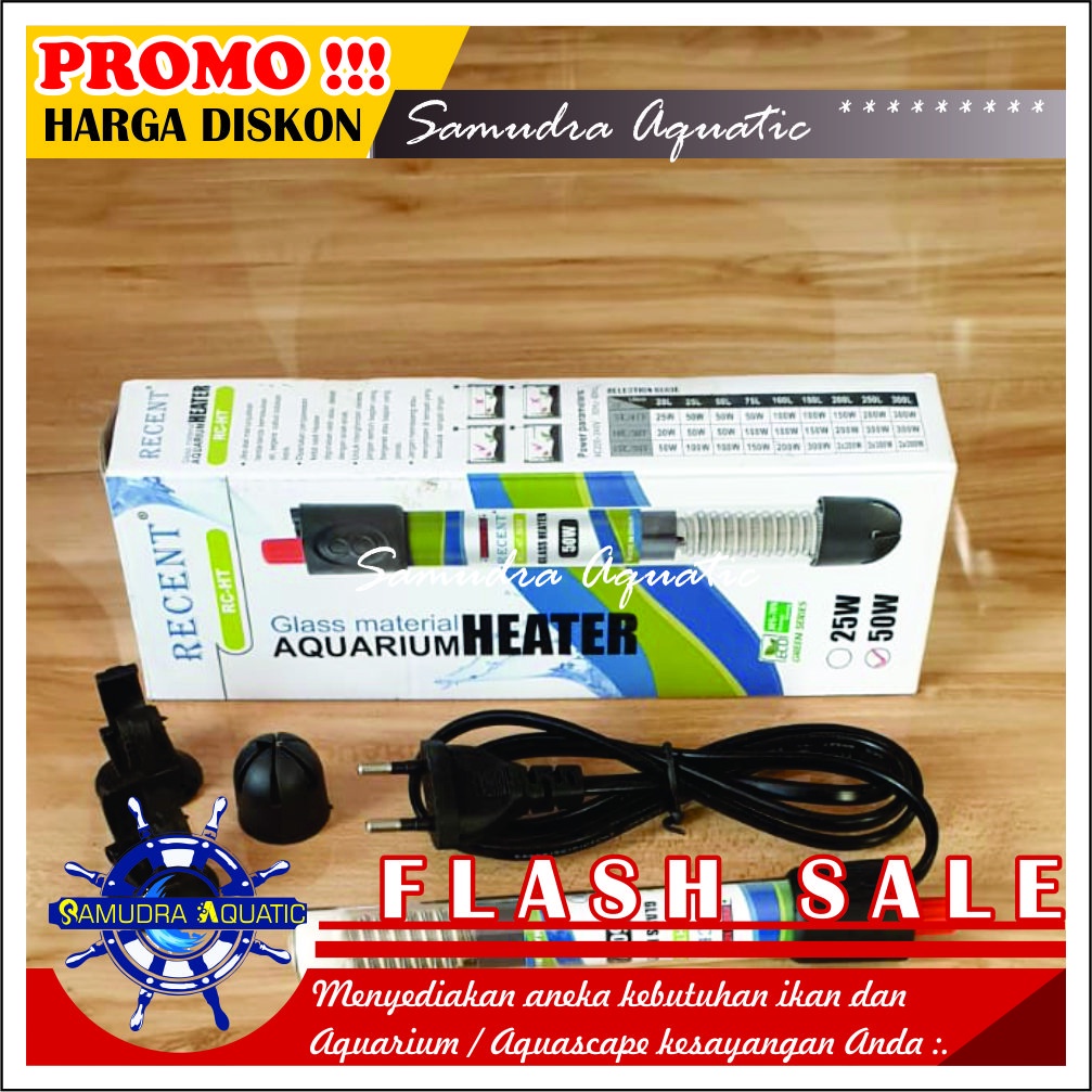 HEATER Pemanas Aquarium 50 Watt, Hiter Penghangat Air Aquarium Aquascape (GRATIS BubleWrap)