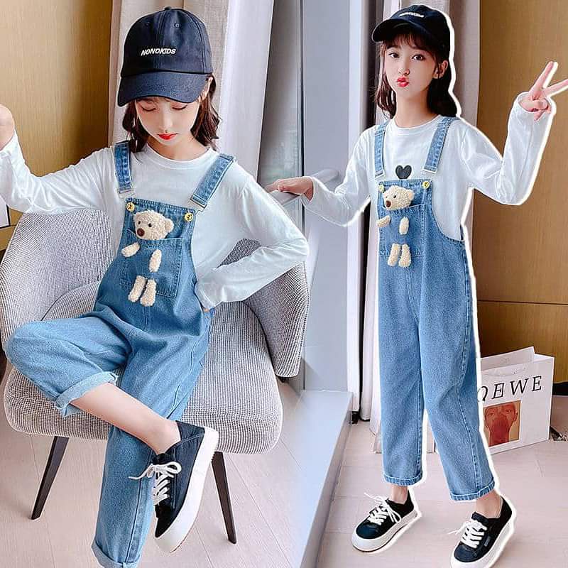 Overall Celana Anak Perempuan Love Doll Bear