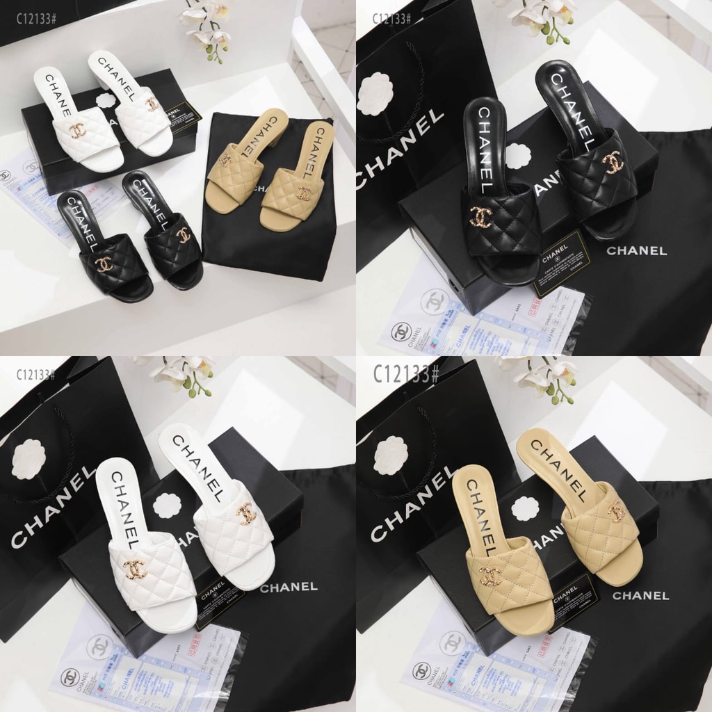 Ch Mules Leather With logo Sandal C12133