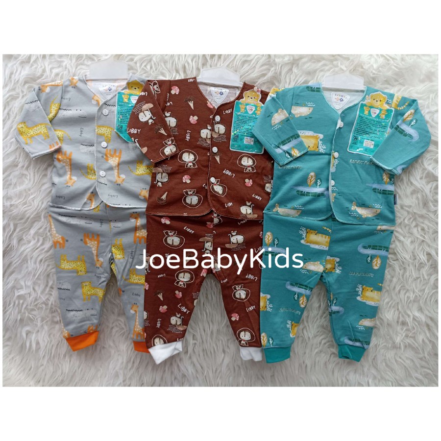 Libby Baju panjang bayi newborn / Celana panjang bayi newborn / Paket isi 3 baju bayi / paket baju b