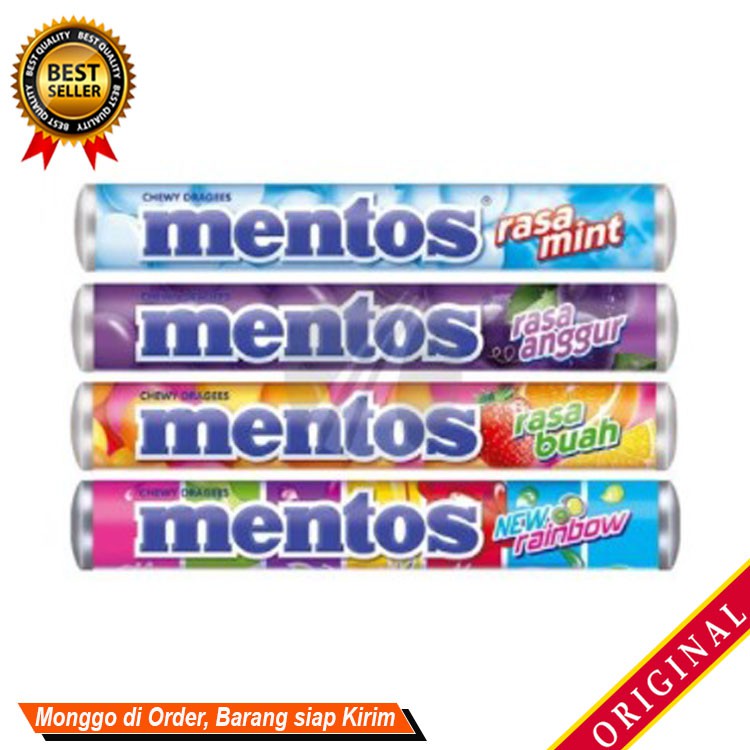 

Permen Penghilang Bau Mulut Pelega Penyegar Nafas ~ Chewy dragees MENTOS 29g