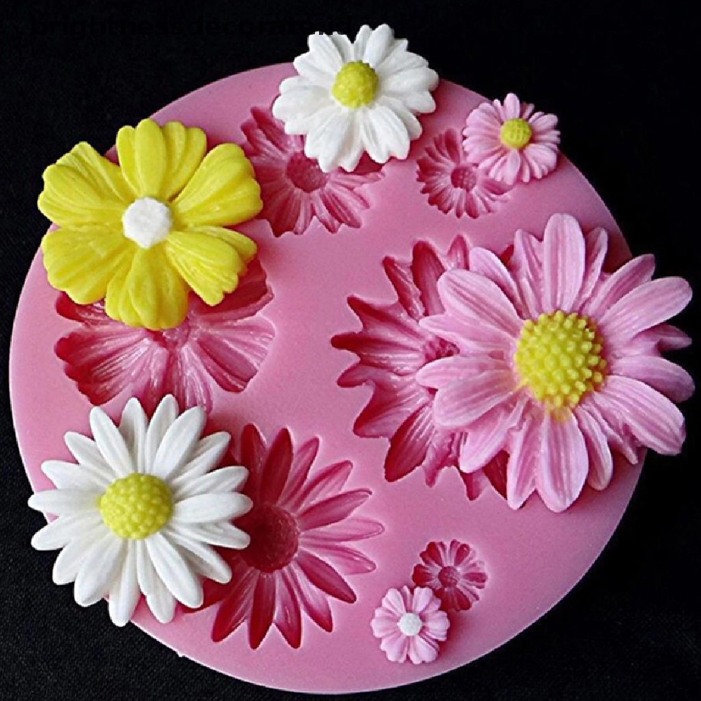 Cetakan Adonan Kue Fondant Desain Sunflower Petals 3d Bahan Silikon