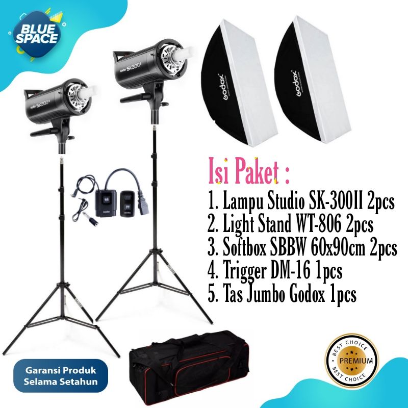 Paket Lampu Studio Godox SK-300II SK300II SK-300 Mark II