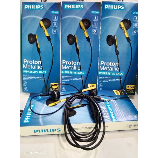 Headset Philips Proton Metalic IMPRESSIVE BASS (QP-268)