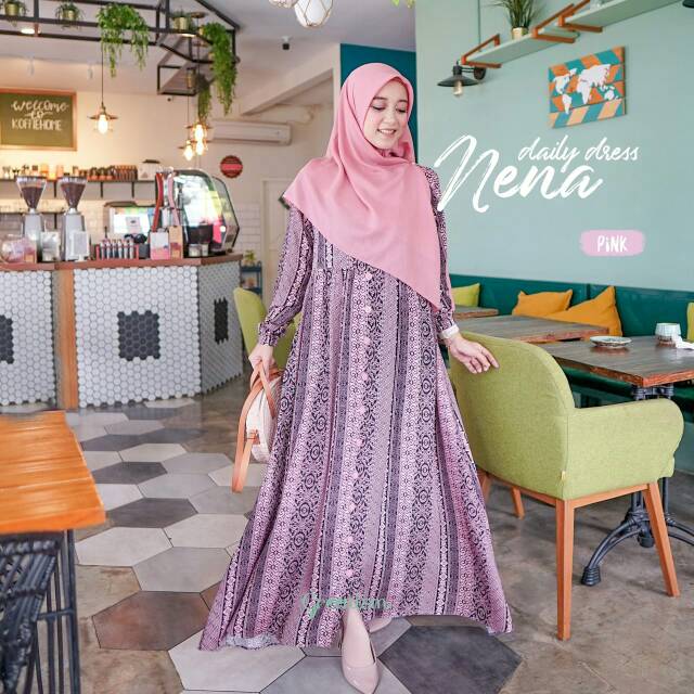 RESTOK  Gamis Nena Dress By Greenism