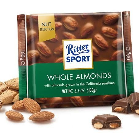 

coklat ritter sport whole almonds 100gr