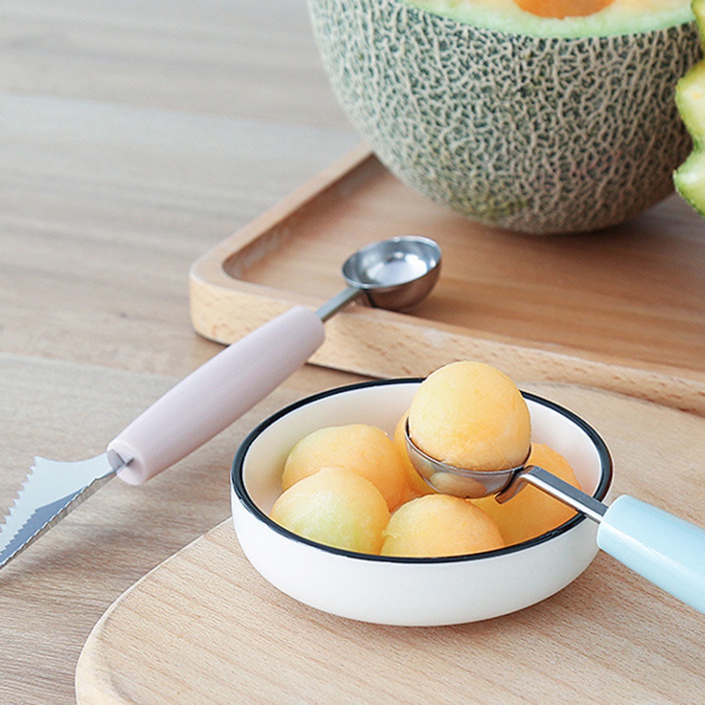 【COD Tangding】1PC Stainless Steel Fruit Digger To Cut Watermelon Artifact Fruit Ball Digger Ice Cream Round Spoon Cut Fruit Segmentation Carving Knife