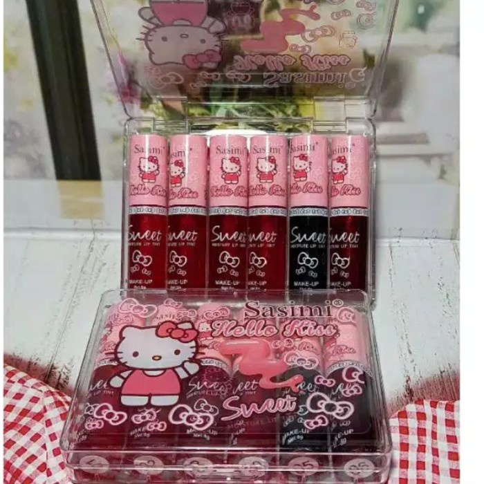 PERBOX ISI 6 PCS LIP GLOSS SASIMI  HELLO KTTY SWEET