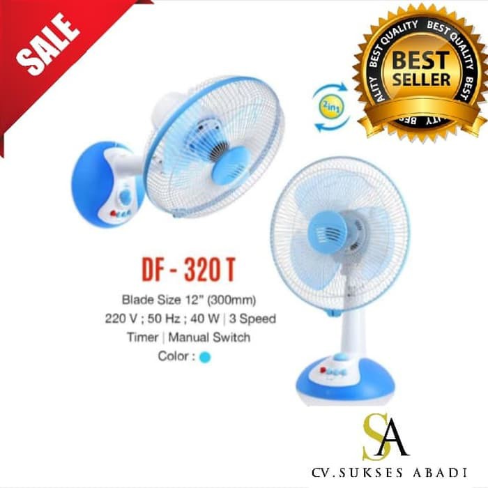 KIPAS ANGIN MEJA DESK FAN MASPION 12 inch DF-320T Murah Surabaya