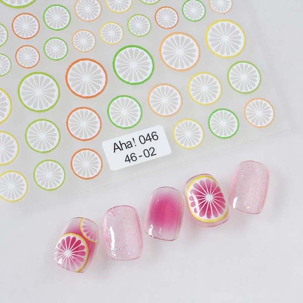 Agustinina Fruits Nail Sticker Musim Panas Self-adhesive Cherry Kuning Nail Art Dekorasi