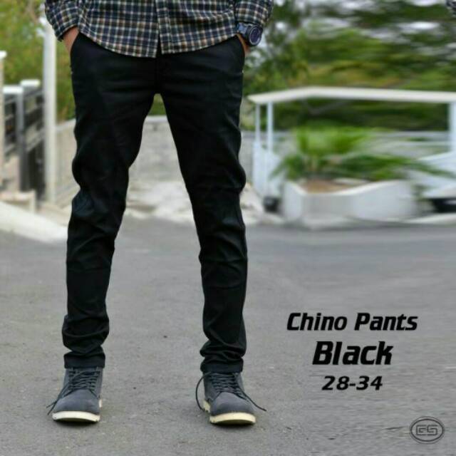 Celana chinos katun streat panjang pria