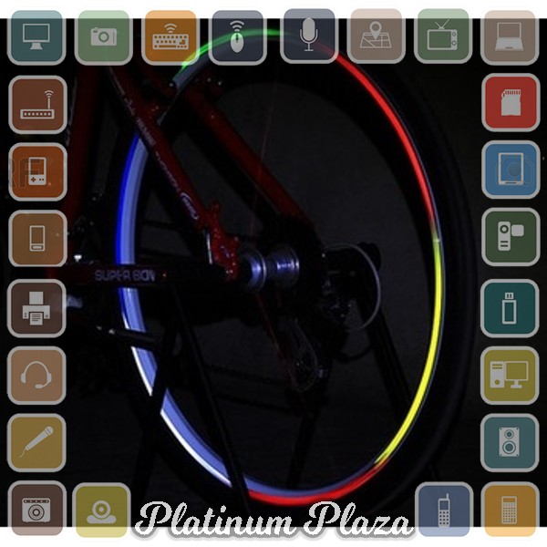 Bicycle Wheel Reflective Sticker / Stiker Roda Sepeda 8 Strip - A-0001 - White`6AG6CH-